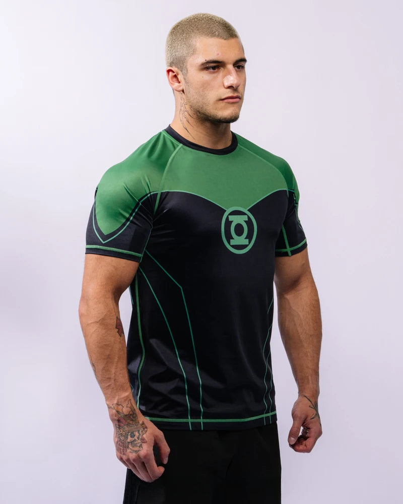 Summer New DC Comics Special Edition Green Lantern Printed Quick-Dry Sports Training Wear Men's Loose Breathable Sports T-shirt