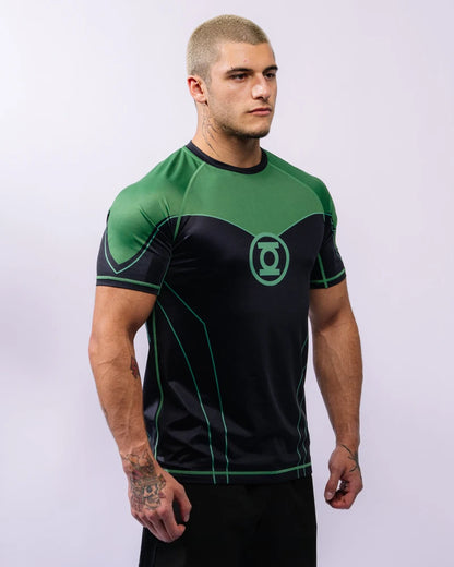 Summer New DC Comics Special Edition Green Lantern Printed Quick-Dry Sports Training Wear Men's Loose Breathable Sports T-shirt