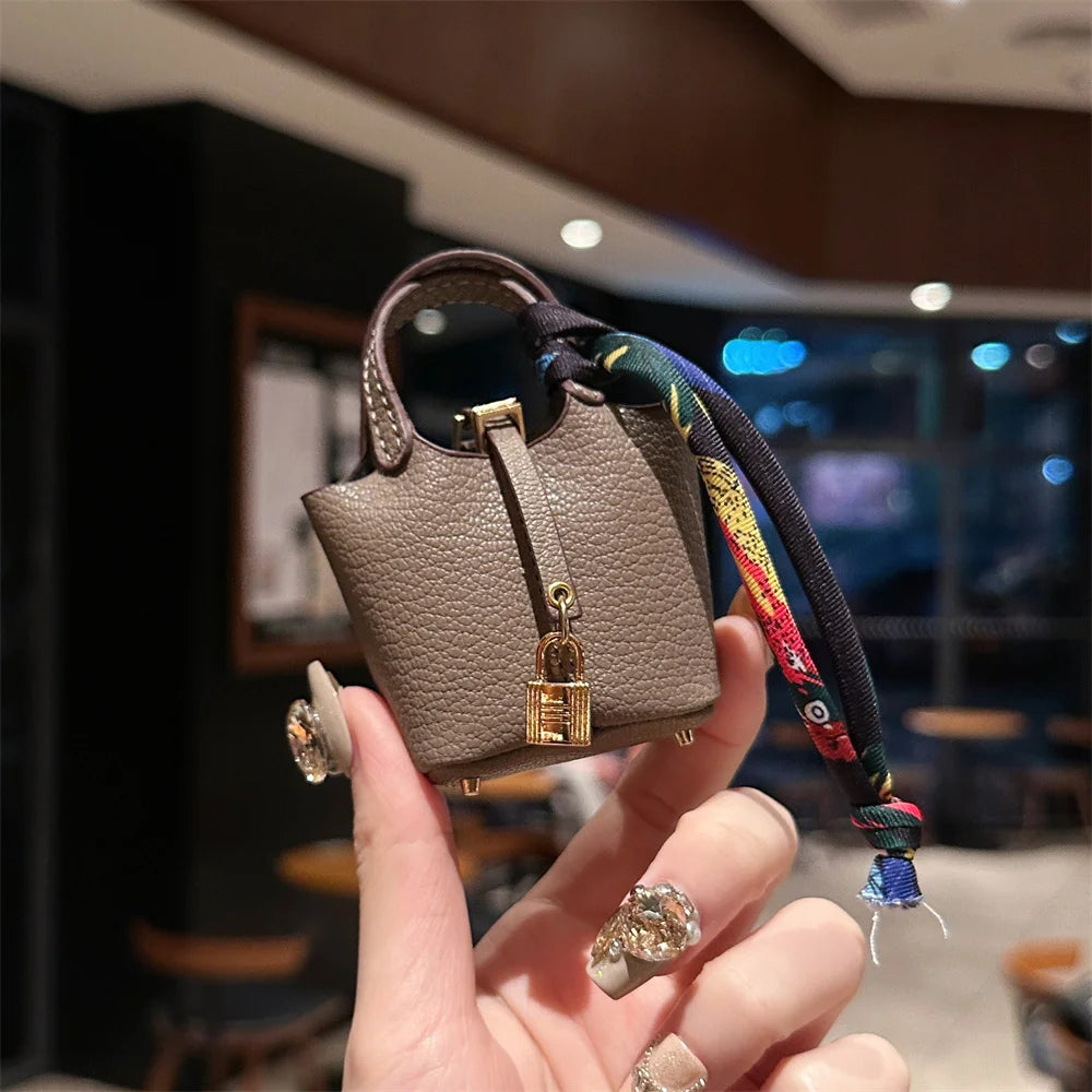 2024 New style Mini House Small Bag Handheld Portable Hand Rope Bluetooth Earphone Bag Zero Wallet Multi functional Small Bag