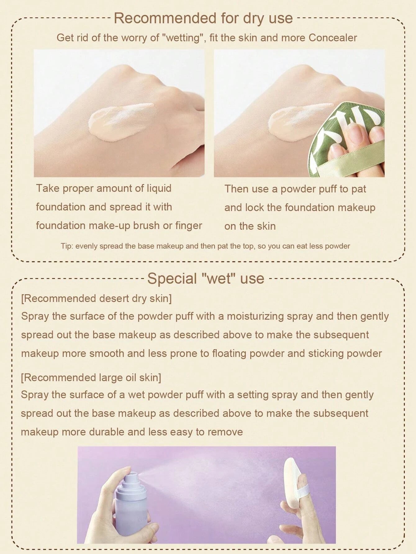 1/2Pcs Soft Non-Eating Foundation Sponge Puff High Density Bouncy for Flawless Makeup Wet Dry Use Available