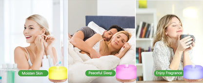 500ML Air Humidifier Essential Oil Diffuser Aroma Diffuser With Colorful Night Lights USB Humidifier Mini-Size Humidifier