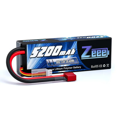 1/2pcs Zeee 2S 5200mAh Lipo Battery 80C With T/XT60/EC5/EC3 Plug RC Battery for RC Cars Truck Truggy Buggy Racing Hobby Parts