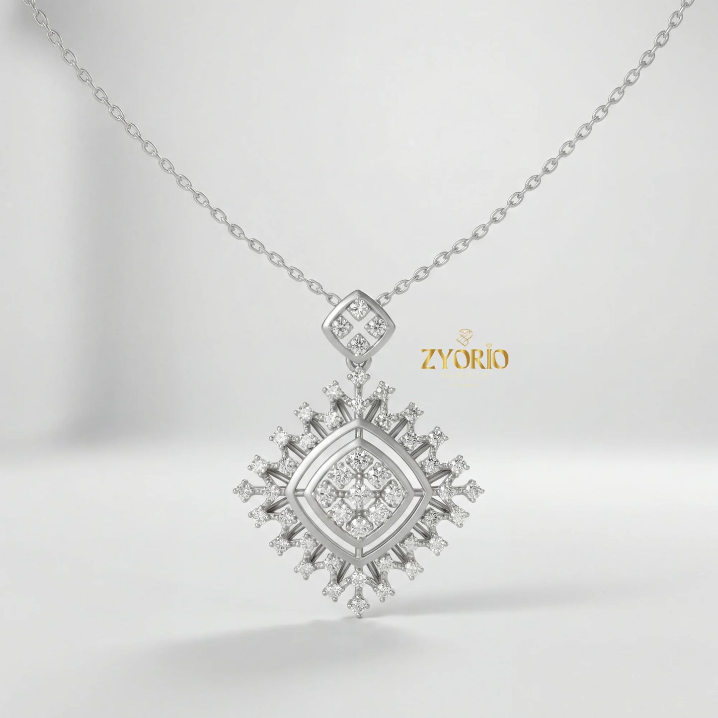 Lab Grown Diamond Engagement Wedding Pendant Necklace Women 925 Silver 14K 18K Gold Elegant Jewelry Custom OEM ODM