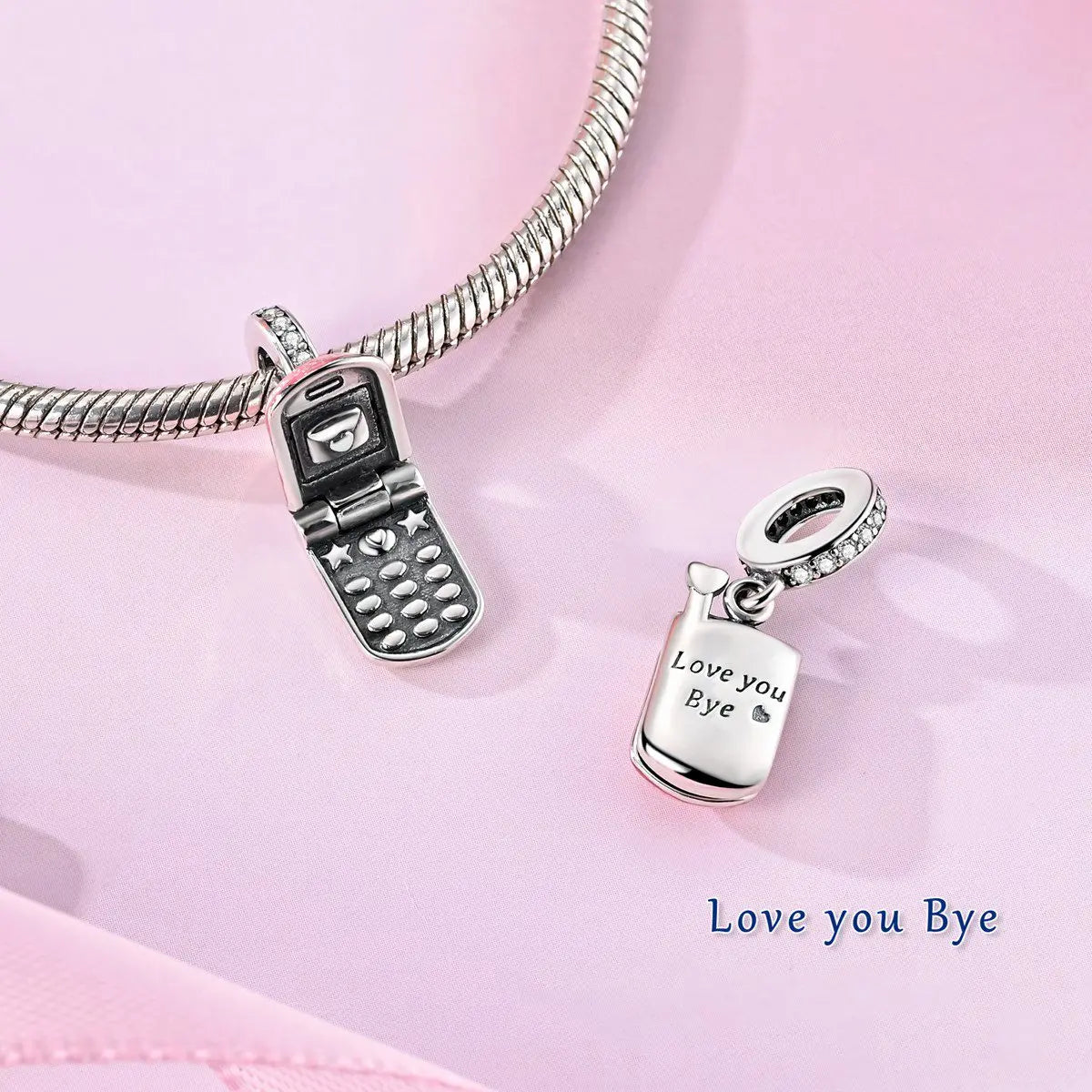 925 Silver Valentine's Day Charms Bead Sparkling Sweet Heart Rose Bear Charm Fit Original Bracelet Bangle Woman DIY Jewelry Gift