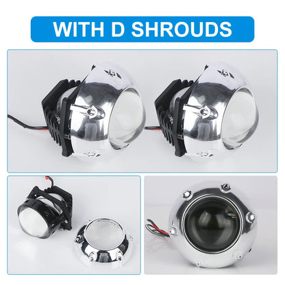 2PCS 3 Inch Bi LED Projector Headlights Lenses for Hella LED Lights Projector 130W 60000LM Diode Headlamp Car Accessories