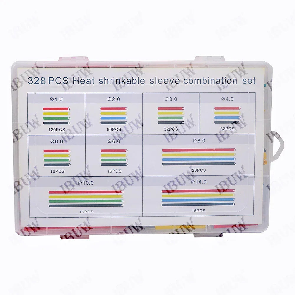 328PCS 164-560pcs Heat Shrink Tube Tubing Insulation Shrinkable Tube Assortment Electronic Polyolefin Wire Cable Sleeve Kit
