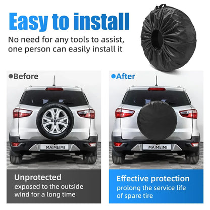 Car Spare Tire Cover Sunscreen Tire Bag Dustproof Protective Film Cloth Waterproof Spare Tire Wheel Bag Tyre Spare Storage Cover