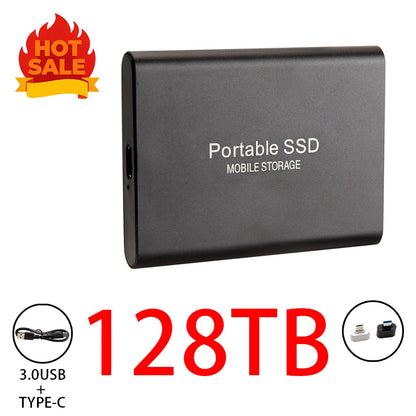 Highly cost-effective external hard drive, durable, efficient, and portable, with 256TB high-speed USB 3.1 Type C