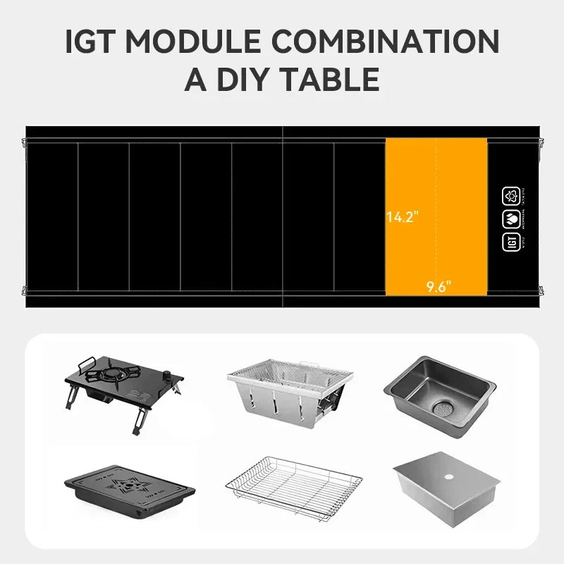 WESTTUNE Outdoor IGT Table IGT 5 Unit Aluminum Alloy Camping Table Portable Folding Desk for Picnic RV Trip Patio Backyard BBQ