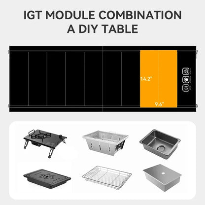 WESTTUNE Outdoor IGT Table IGT 5 Unit Aluminum Alloy Camping Table Portable Folding Desk for Picnic RV Trip Patio Backyard BBQ