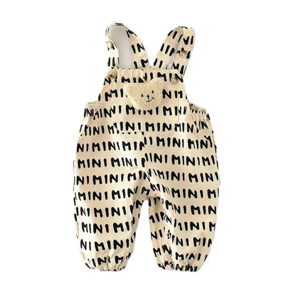 2026 Autumn New Stripe Infant Newborn Clothing Baby Boys Girl Straps Pants Overalls for 0-2Y Cartoon Bear One Piece Jumpsuit