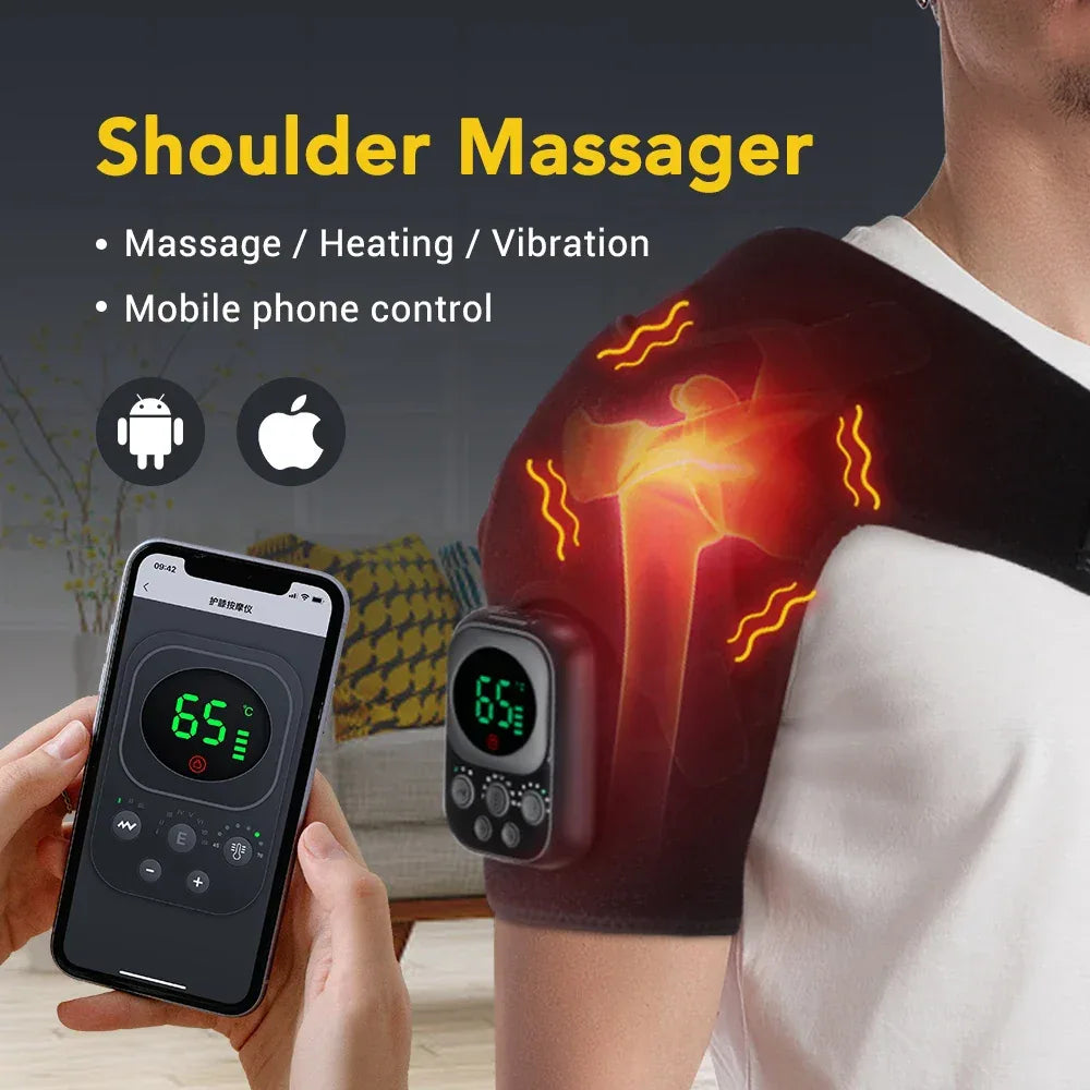 Vibration Shoulder Steamer Belt Heated Shoulder Warmer Massager Electric Smart Massage Machine Temperature Adjust