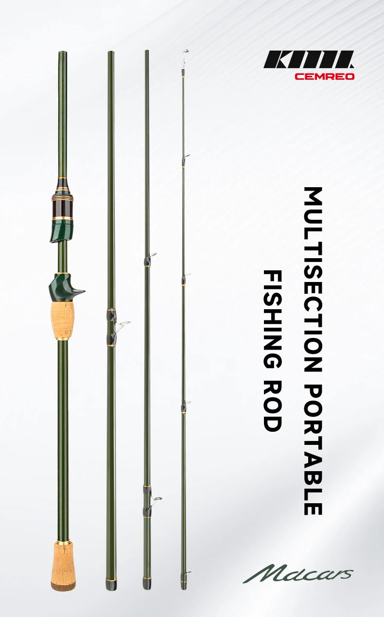 Multisection Portable Fishing Rod 1.8m/2.1m/2.4m Spinning Baitcasting Travel Rod Light Weight Carbon Fiber Rod for Fishing