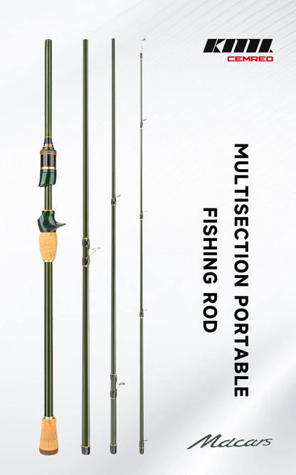 Multisection Portable Fishing Rod 1.8m/2.1m/2.4m Spinning Baitcasting Travel Rod Light Weight Carbon Fiber Rod for Fishing