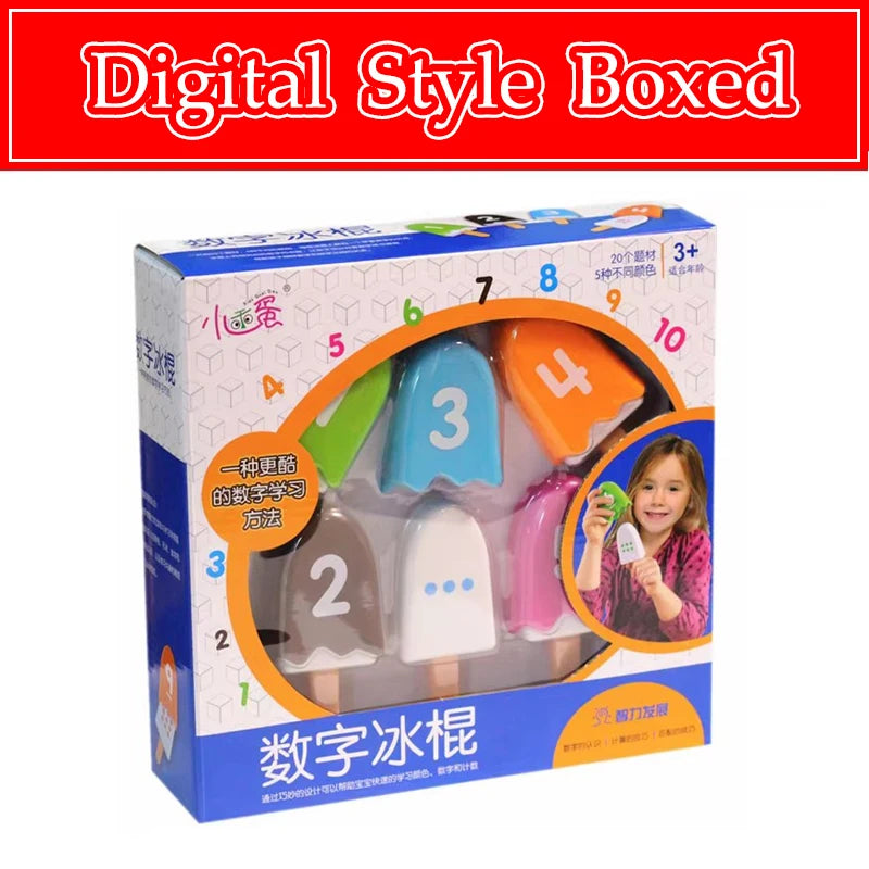 Kid Ice Cream Number Matching Game Montessori Parish Toy Digit Counting Color Cognitive Letter Learn Sensory Educatioal Toy Gift