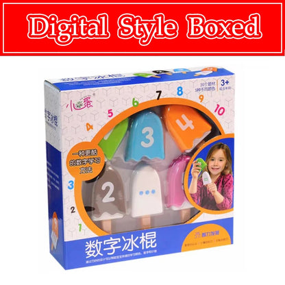 Kid Ice Cream Number Matching Game Montessori Parish Toy Digit Counting Color Cognitive Letter Learn Sensory Educatioal Toy Gift