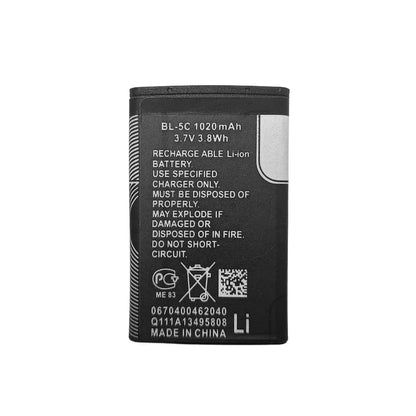 BL-5C BL5C 3.7V 1020mAh Lithium Polymer Phone Battery For Nokia 1100 1110 1200 1208 1280 2600 2700 3100 3110 5130 6230 1600