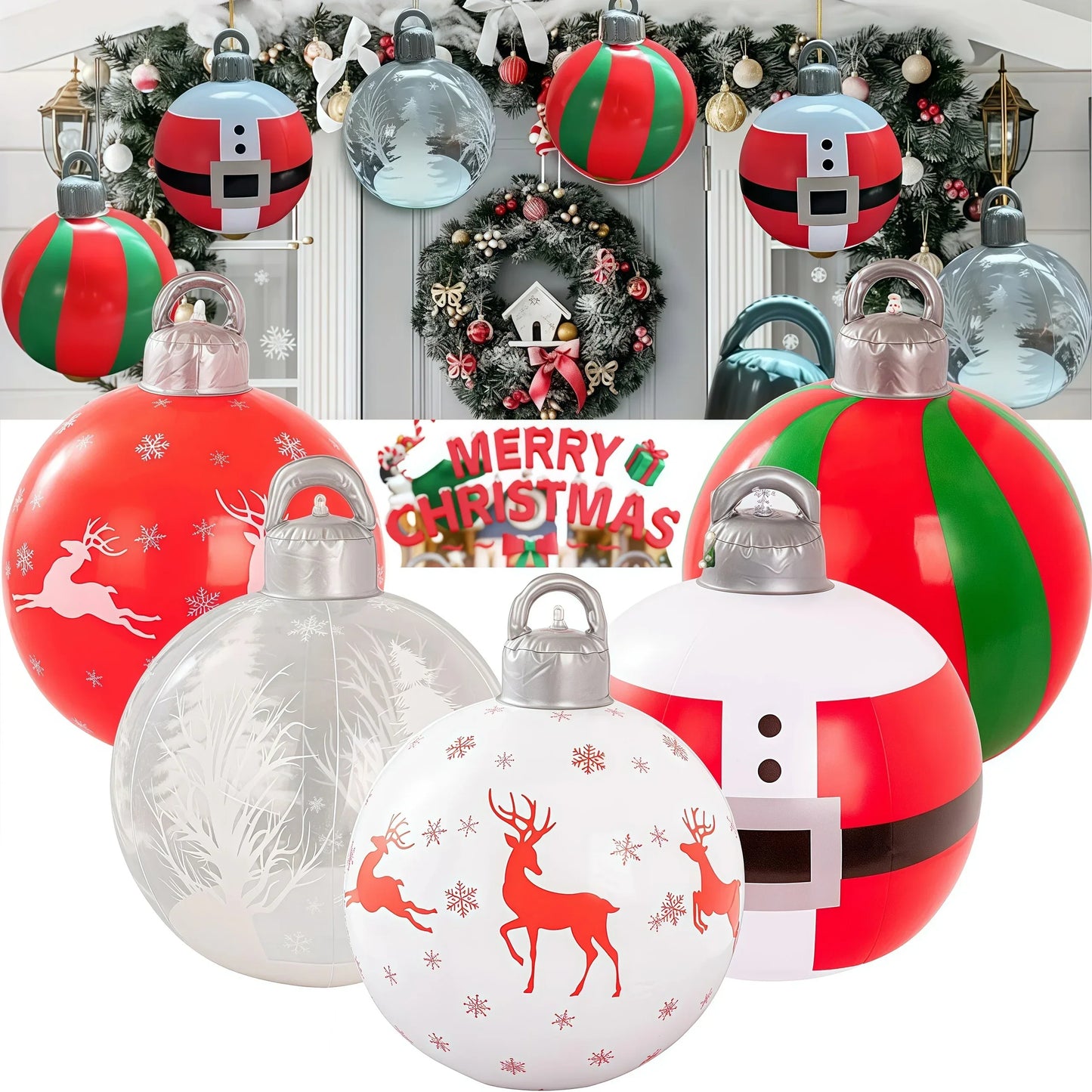 Multiple Styles Giant Inflatable Christmas Ball Home Outdoor Inflatable Decoration Christmas Snowman PVC Inflatable Decorated