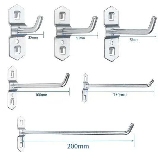1-10pcs Pegboard Hooks, Steel Single Oblique Hangers for Garage Tool Organization, Kitchen Utensil Key Holder by PDG ibma