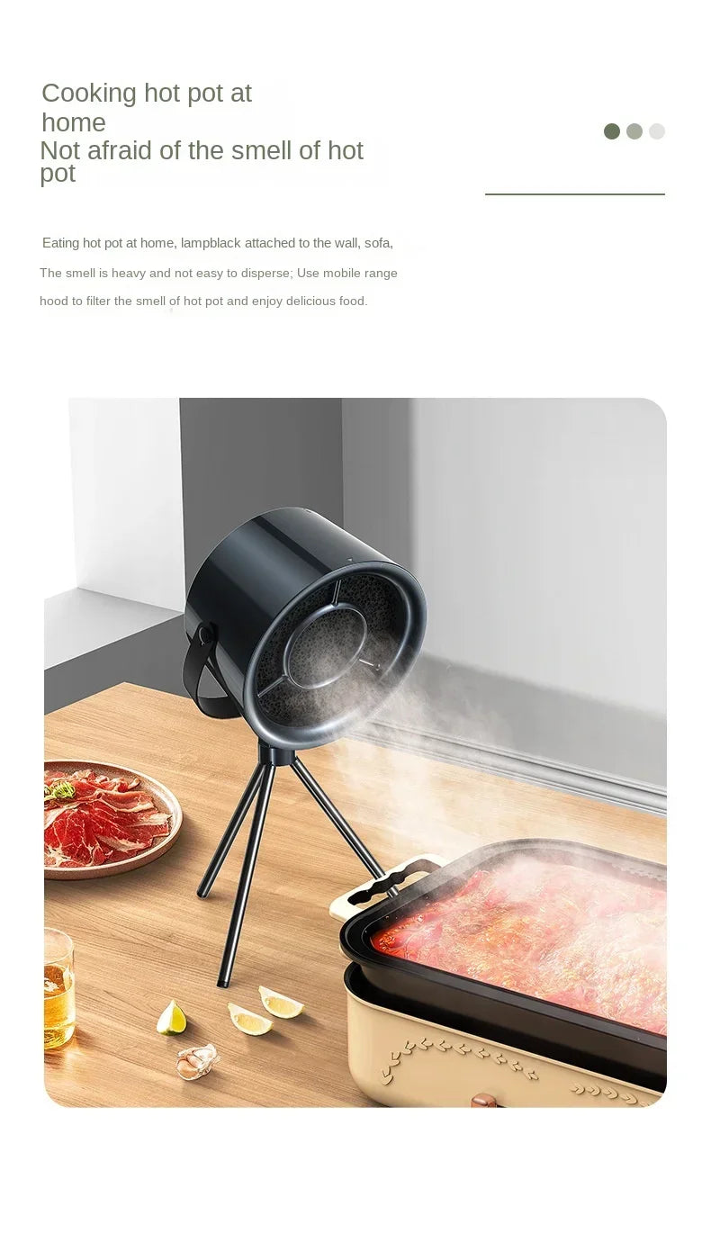 2025 New Portable Exhaust Fan Small Kitchen Hood Extractor Barbecue USB Supply Desktop Range Hoods Mini Suction Cooker Hood