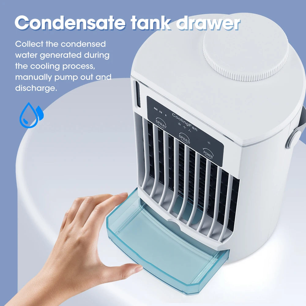 Mini Portable Air Conditioner Fan, Personal Water Cooling Air Cooler Fan, Mobile Small Conditioning Fan for Room Office Cars