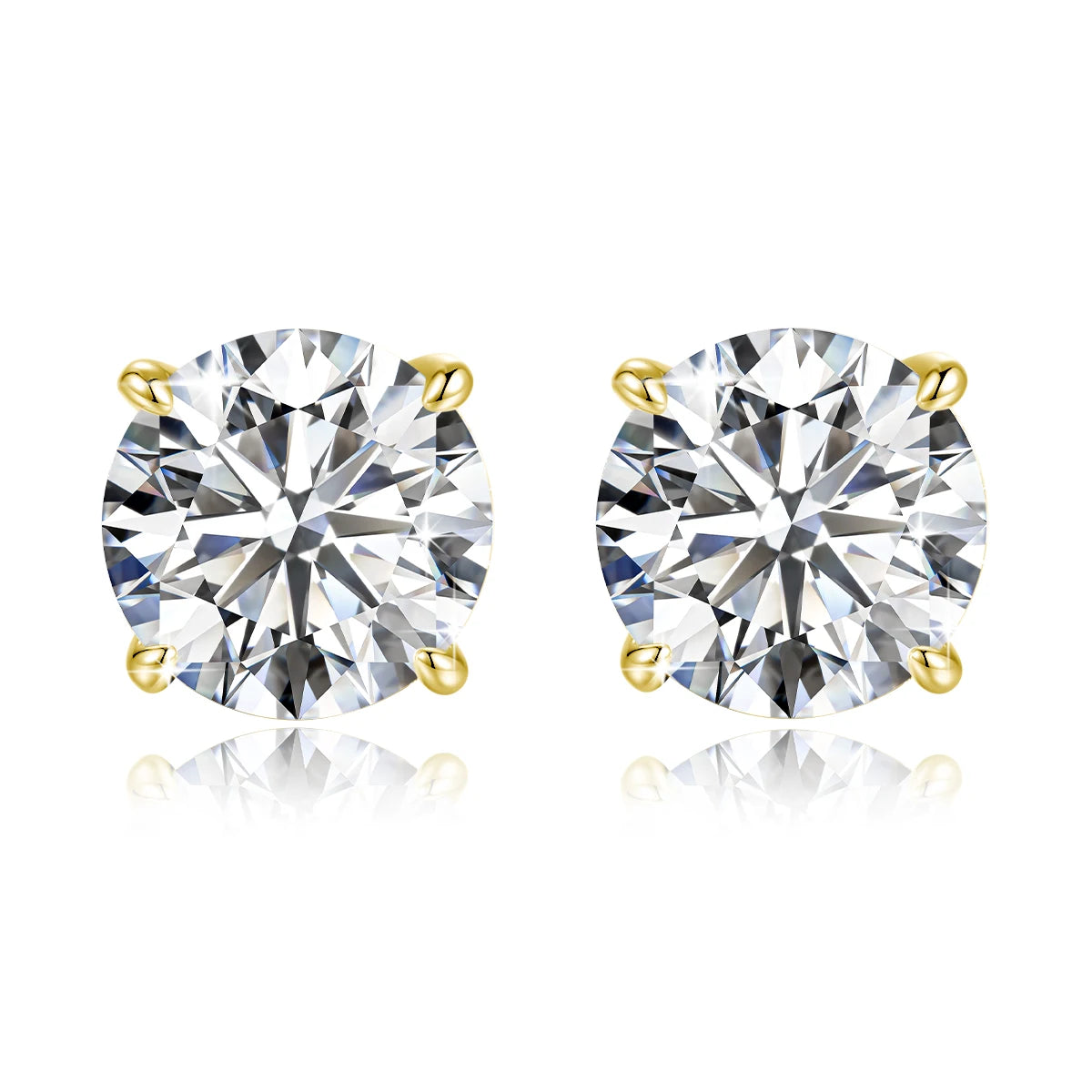 Quality 14K Gold Filled Moissanite Stud Earrings 0.2-3CT GRA Brilliant Cut for Women Man Engagement Wedding Durability Jewelry