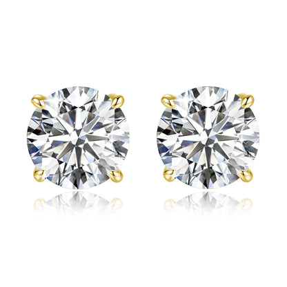 Quality 14K Gold Filled Moissanite Stud Earrings 0.2-3CT GRA Brilliant Cut for Women Man Engagement Wedding Durability Jewelry