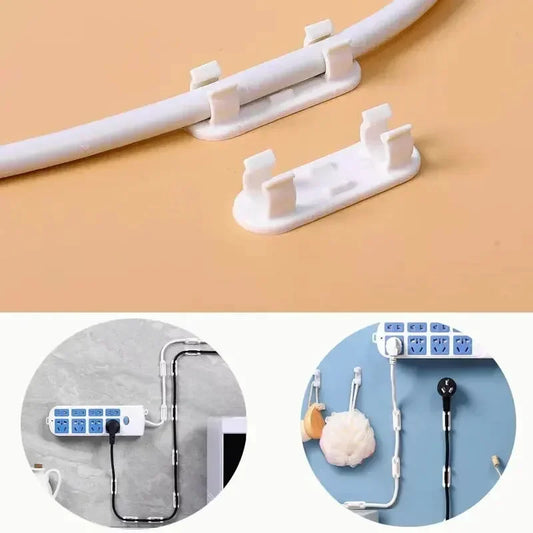 20/50pcs Adjustable Cable Management Clips Adhesive Sticky Wire Clips Cord Holder For TV PC Cable Under Desk Wall Home Office by PDG ibma