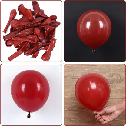 104 Pieces Ruby Red Balloon Red Garland Arch Set with Different Sizes, Suitable for Birthday, Wedding, Valentine's Day