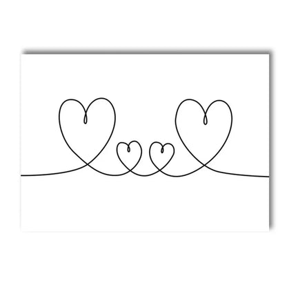 Love Hands Abstract Line Canvas Painting Family Portrait Print Mom Dad Daughter Son Art Poster Nordic Wall Pictures Home Decor