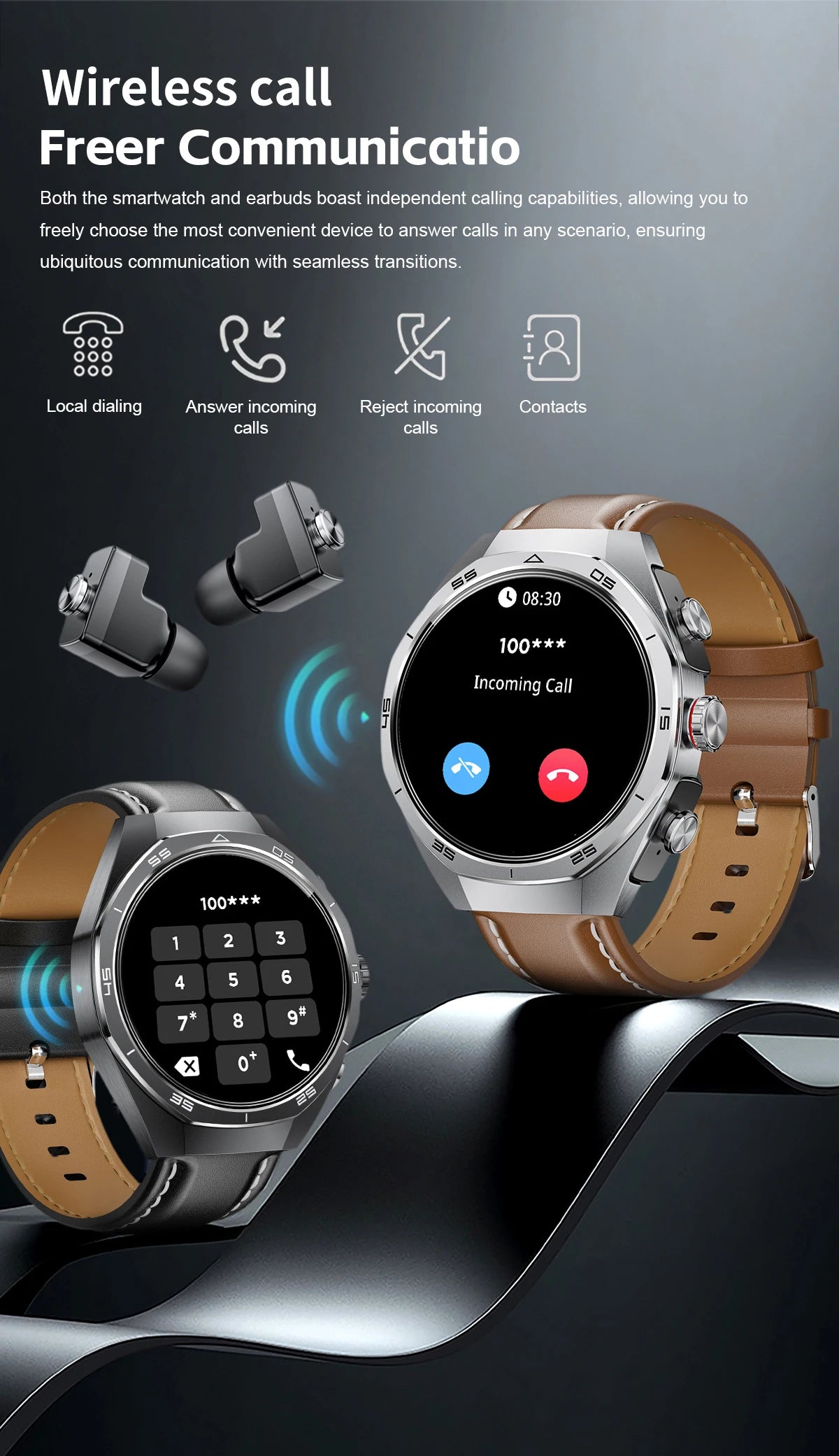 LIGE 2 In 1 Smart Watch With Earbuds NFC Smartwatch TWS Bluetooth Earphone Heart Rate Blood Pressure Monitor Sport Fitness Watch