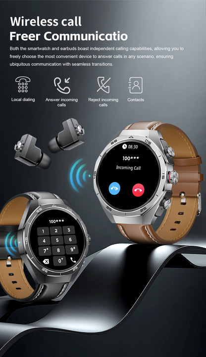 LIGE 2 In 1 Smart Watch With Earbuds NFC Smartwatch TWS Bluetooth Earphone Heart Rate Blood Pressure Monitor Sport Fitness Watch