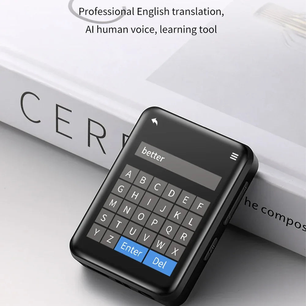 2 inch Display Screen Portable MP3 Player BT 5.0 Touch Screen Music Player with Speakers Support FM Radio Recording E-Book