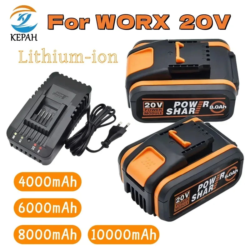 Pour Worx WA3551 4.0-10Ah batterie 20V batterie pour outil électrique sans fil WA3572 WA3553 WX390 batterie de rechange🛒