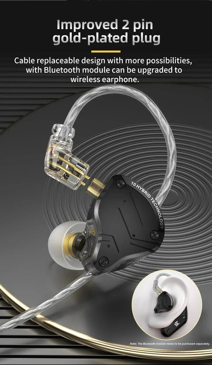 KZ ZS10 Pro X Wired Earphones HIFI Stereo Bass Muisc Sport Headphones Monitor Stage Live Metal Earbuds Gaming Headset PK ZSN PRO