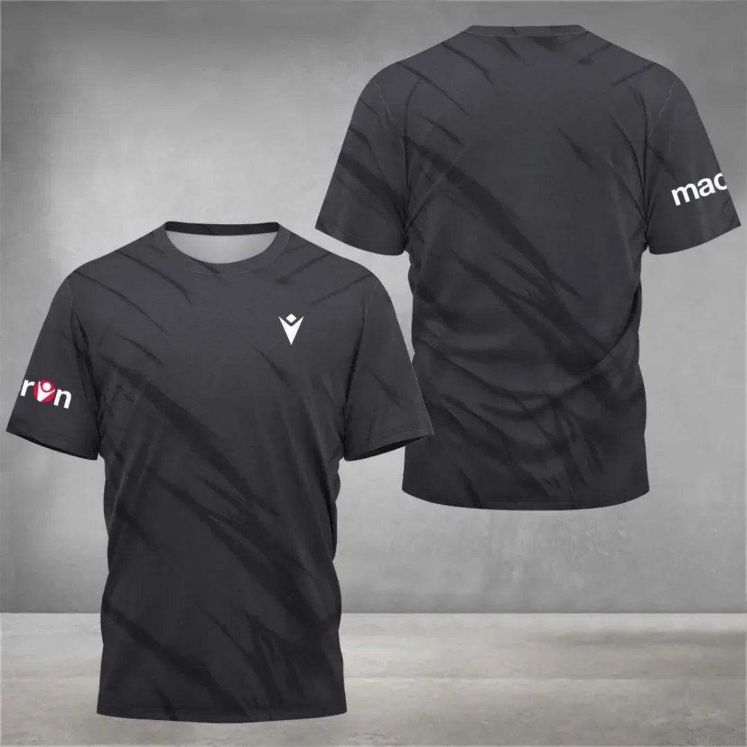 2025 summer new sports T-shirt comfortable breathable fast drying tennis round neck short sleeve summer new men's T-shirt casual