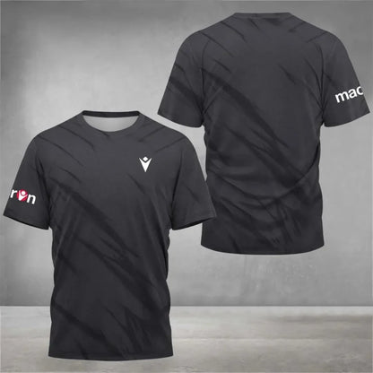 2025 summer new sports T-shirt comfortable breathable fast drying tennis round neck short sleeve summer new men's T-shirt casual