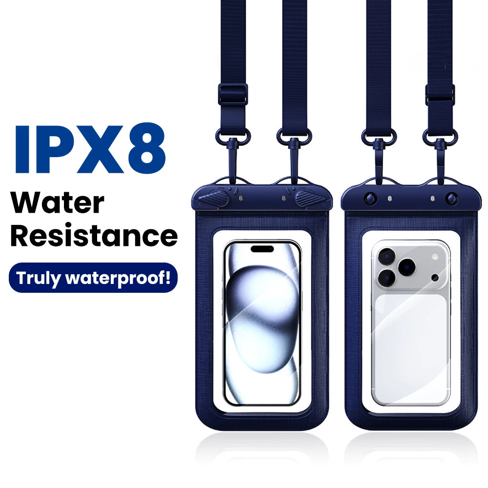 IPX8 Waterproof Phone Pouch 7.5" Universal Dry Bag Underwater Touch Screen Phone Casefor Swimming Rafting Beach