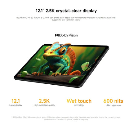 Global Version Xiaomi redmi pad 2 pro 5G 12.1 " 12000mAh Battery 8GB 256GB Flexible 5G connectivity 5G+eSIM Xiaomi HyperOS