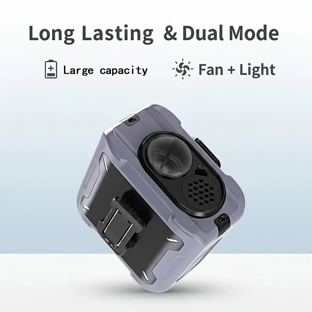 Outdoor waist hanging fan clip waist design liberates hands, multi-functional design with one device for multiple uses, realizin