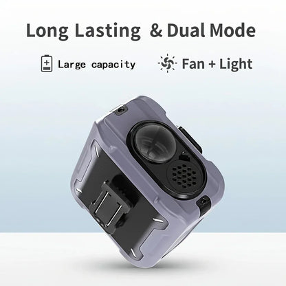 Outdoor waist hanging fan clip waist design liberates hands, multi-functional design with one device for multiple uses, realizin
