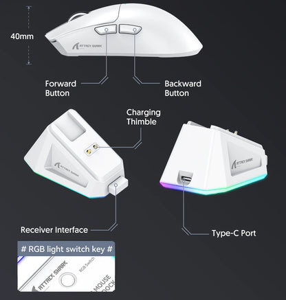 ATTACK SHARK X11 Wireless Gaming Mouse PAW3311 Sensor 22000DPI 3 Modes Wired 2.4G BT 280mAh Rechargeable Mouse