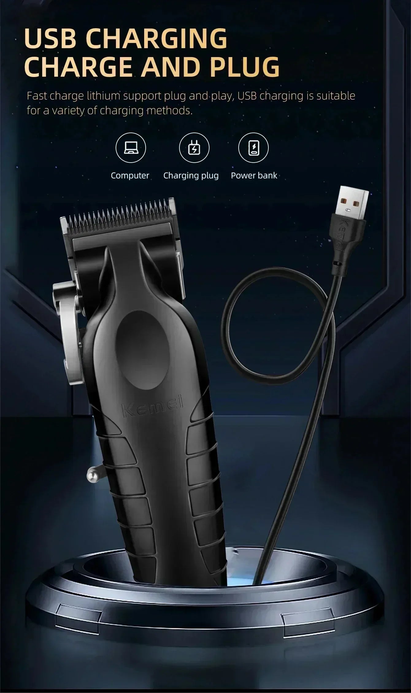Kemei KM-2296 KM-2299 KM-T95 Professional Hair Clipper Kit or Blade Shaver Male Hair Cutting Machine Men’s Trimmer Machine