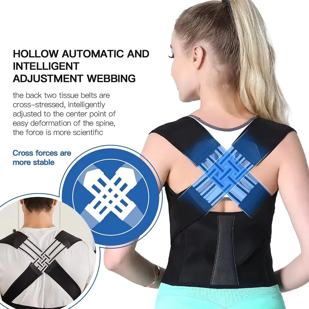 Back Brace Posture Support Wrap for Women & Men Back Lumbar Support Shoulder Posture Support for Posture & Back Neck