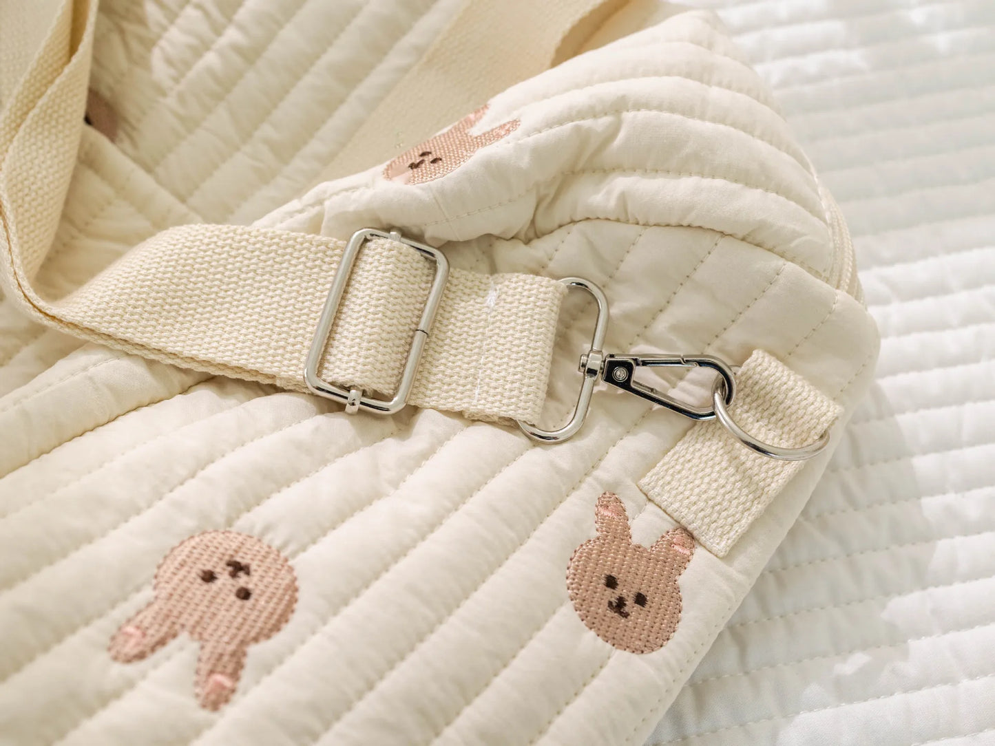 Embroidered Travel Bag Large Capacity Lightweight Foldable Duffle Weekender Tote Handheld Shoulder Crossbody Boston Carry-On Bag