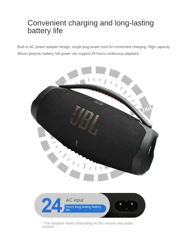 JBL Boombox3 Portable Bluetooth Speaker Subwoofer Outdoor Speaker IP67 Dust Waterproof Hifi Sound High Quality Desktop Audio