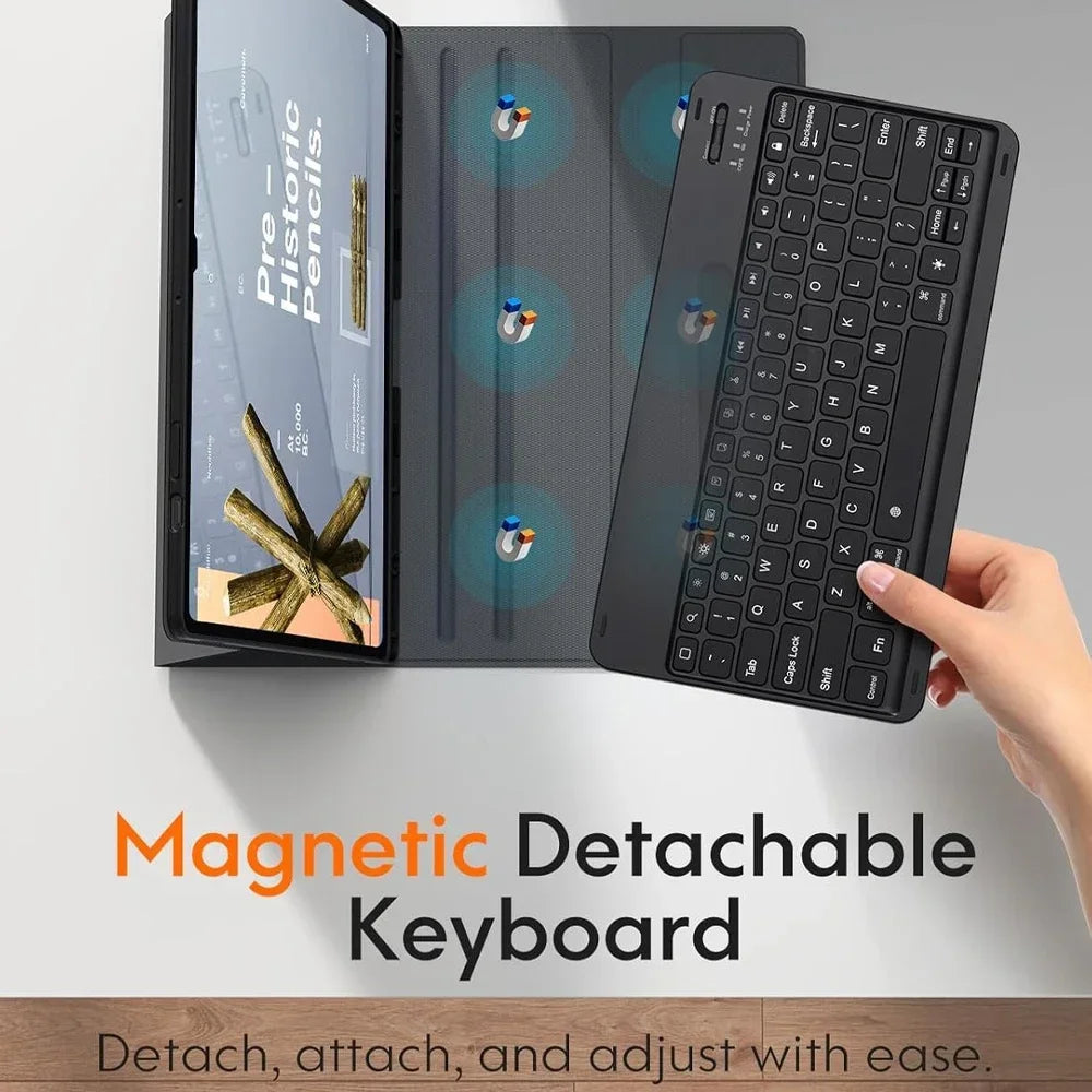 Case for Redmi Pad Pro/Redmi Pad 2 Pro 12.1 inch For Xiaomi Poco Pad 12.1 lnch Keyboard Case with Detachable Bluetooth Keyboard