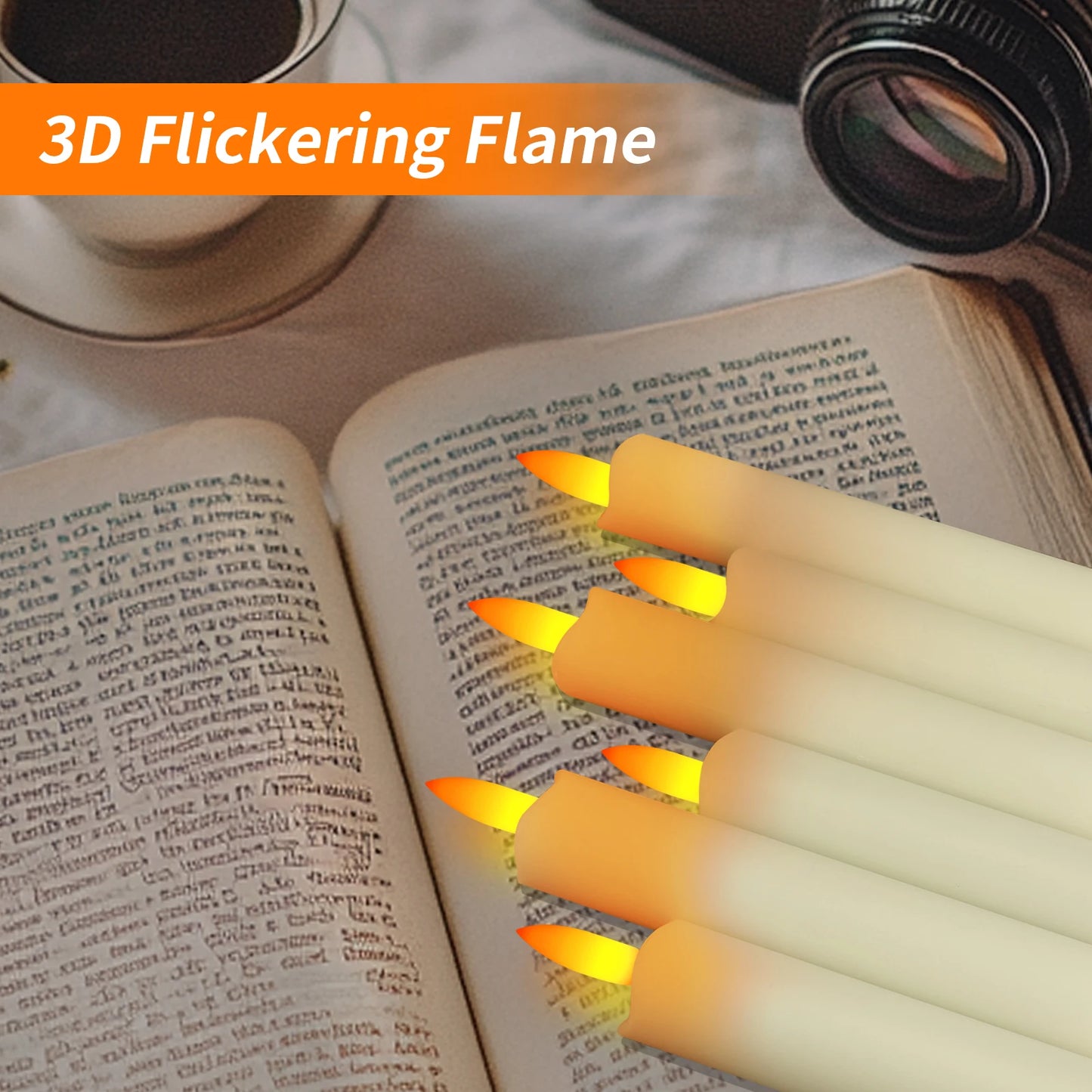 Lot de 6 bougies décoratives LED sans flamme, à piles, avec télécommande et minuterie, pour la maison, les fêtes et les mariages.