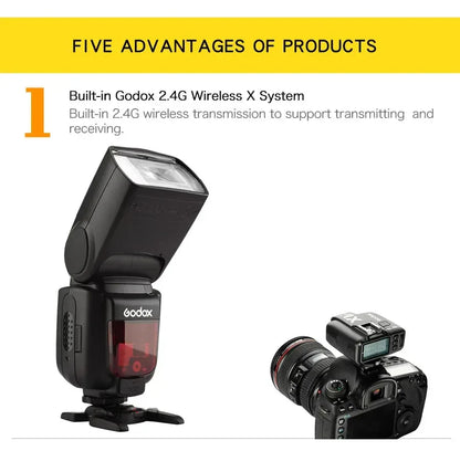 Godox TT600/TT600S Camera Flash Speedlite GN60 Built-In 2.4GHz X Wireless Radio System On Camera Flash  for Sony Nikon Fuji