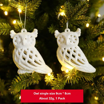 3Pcs Xmas Tree Pendants Snowflake Angel Deer Hanging Ornaments Christmas Decorations For Home Kids Toy New Year Party Decor